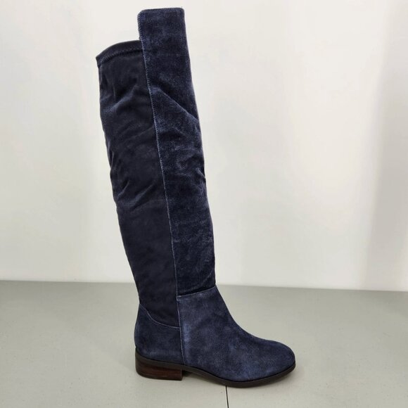 Lucky Brand Calypso Boot Over The Knee Blue Oiled Suede Women’s 6M Wide Calf - Picture 7 of 16